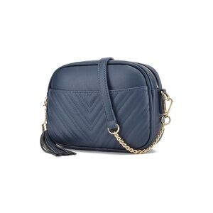 Lola Mae Navy Quilted Crossbody Bag with Tassel